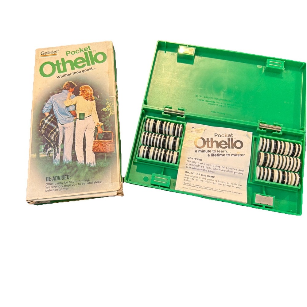 Vintage‎ 1977 GABRIEL Pocket Othello Board Game
